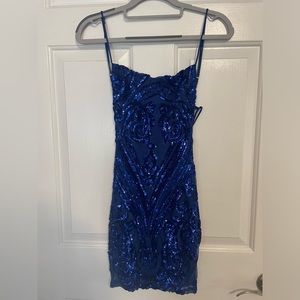 Lucy in the sky starstruck sequin royal blue homecoming dress